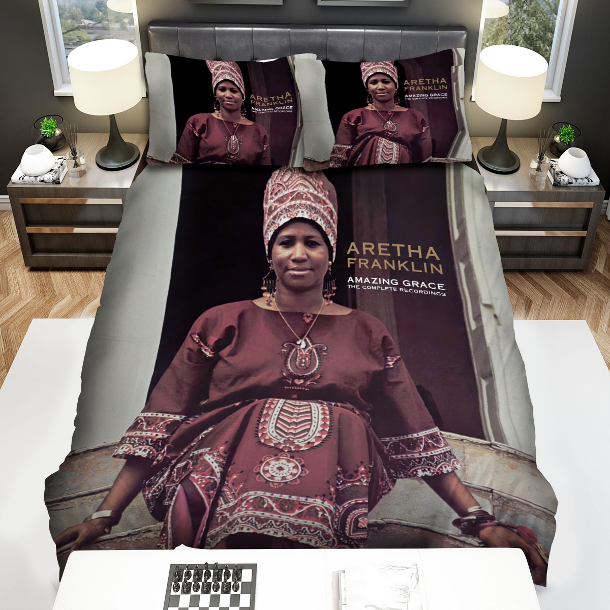 Aretha Franklin Amazing Grace Bed Sheets Spread Duvet Cover Bedding Set - Unique Anime Apparel for Fans
