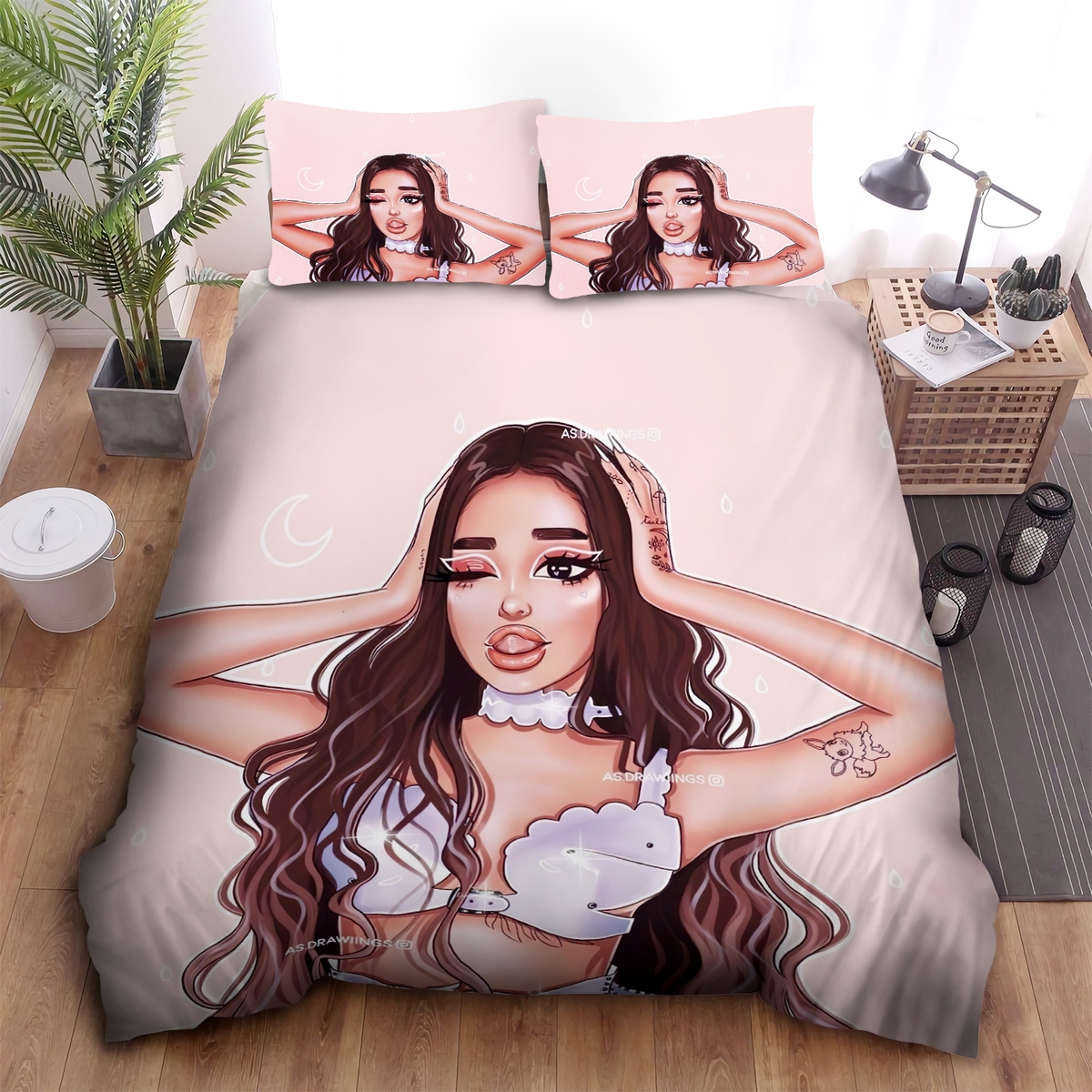 Ariana Grande Rain On Me Art Bed Sheets Spread Duvet Cover Bedding Set - Unique Anime Apparel for Fans