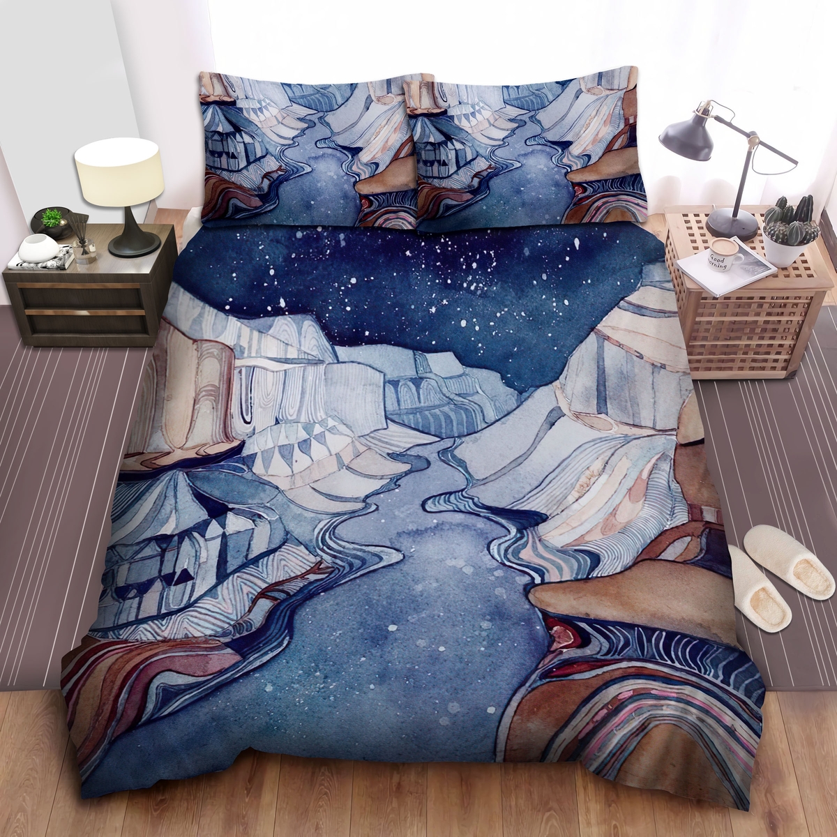 Arizona Grand Canyon Artwork Bed Sheets Spread Comforter Duvet Cover Bedding Set - Unique Anime Apparel for Fans