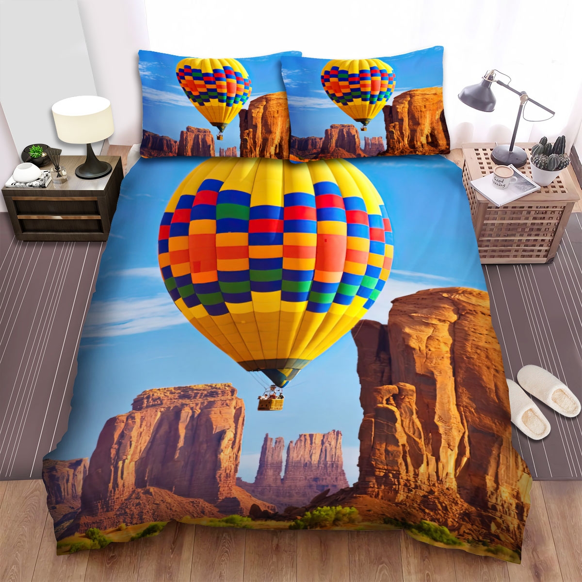 Arizona Travel Hot Air Balloon Bed Sheets Spread Duvet Cover Bedding Set - Unique Anime Apparel for Fans