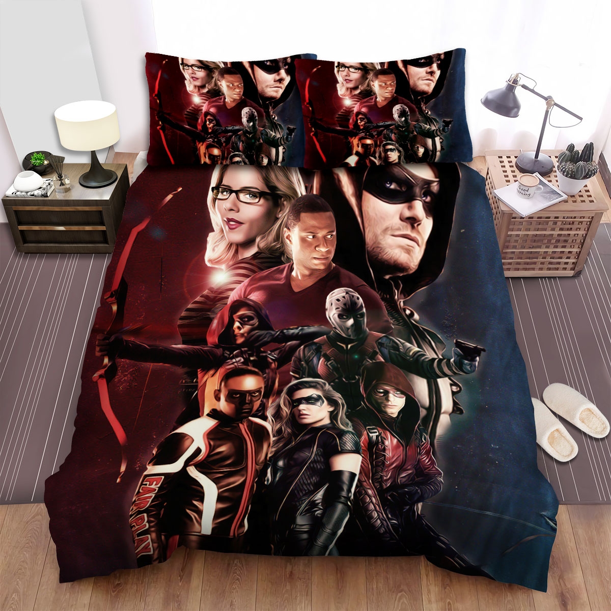 Arrow (2012-2020) Movie Poster Artwork 4 Bed Sheets Spread Comforter Duvet Cover Bedding Set - Unique Anime Apparel for Fans