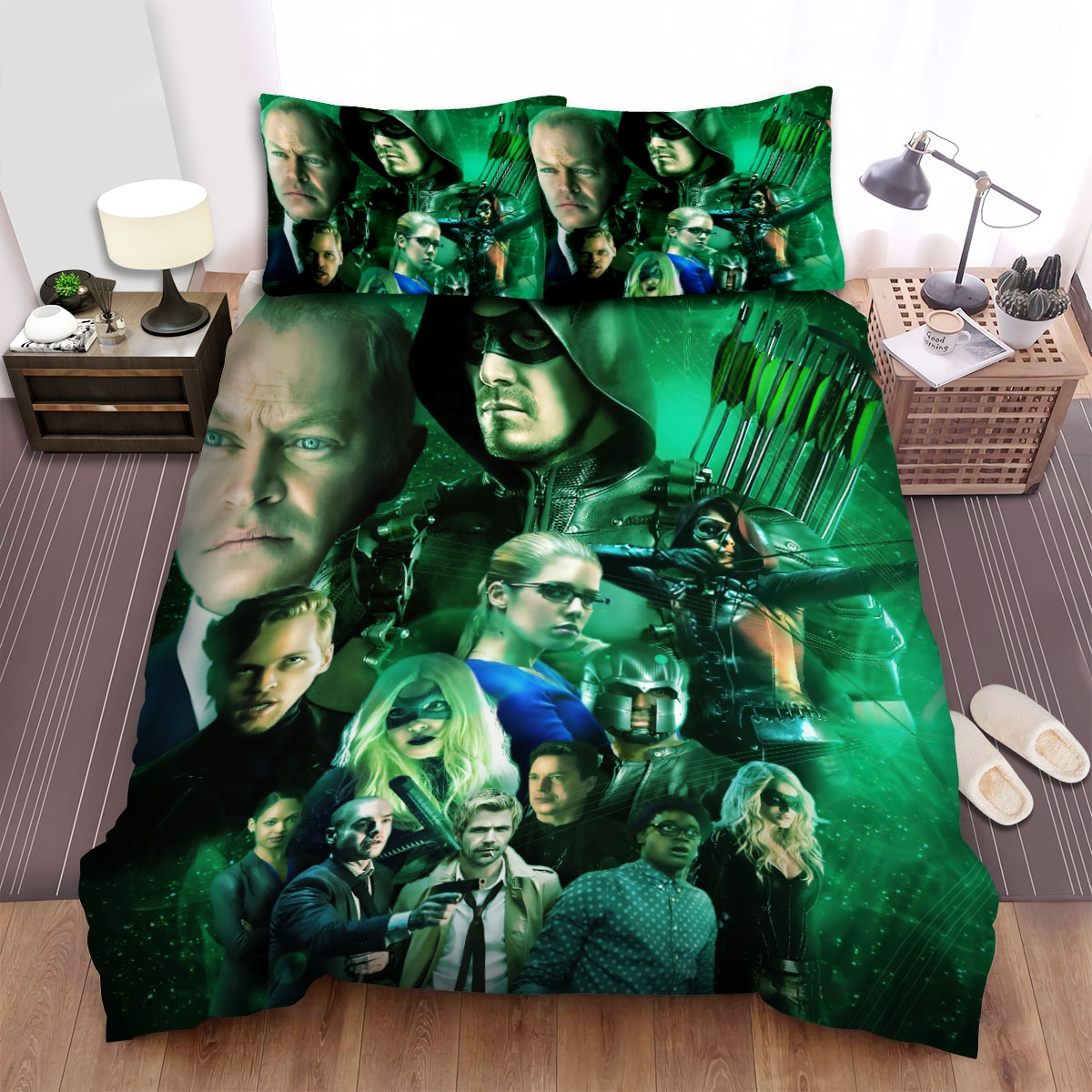Arrow (2012-2020) Movie Poster Artwork Bed Sheets Spread Comforter Duvet Cover Bedding Set - Unique Anime Apparel for Fans