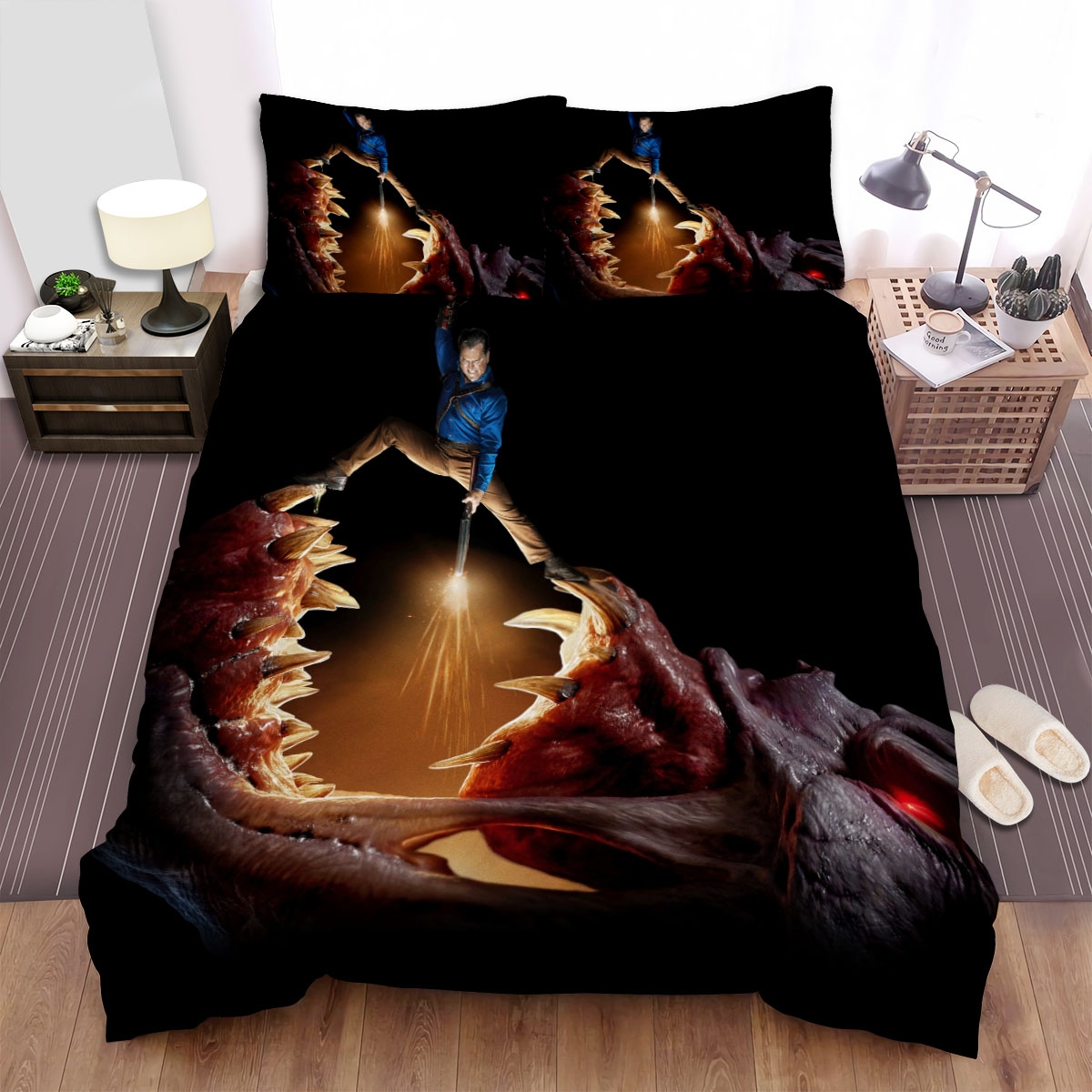 Ash Vs Evil Dead (2015-2018) Movie Poster Bed Sheets Spread Duvet Cover Bedding Set - Unique Anime Apparel for Fans