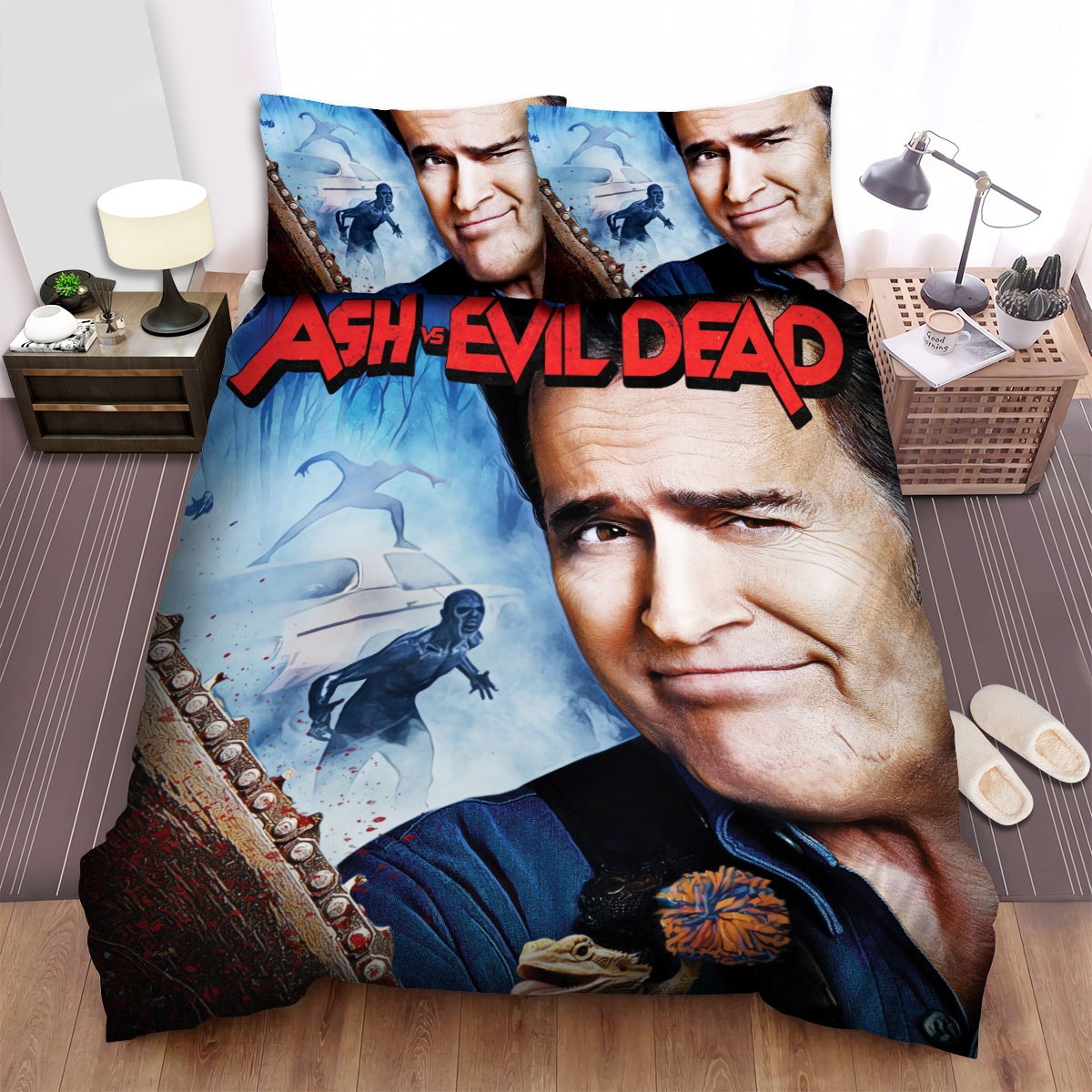 Ash Vs Evil Dead (2015-2018) The Complete Collection Artwork Bed Sheets Spread Comforter Duvet Cover Bedding Set - Unique Anime Apparel for Fans