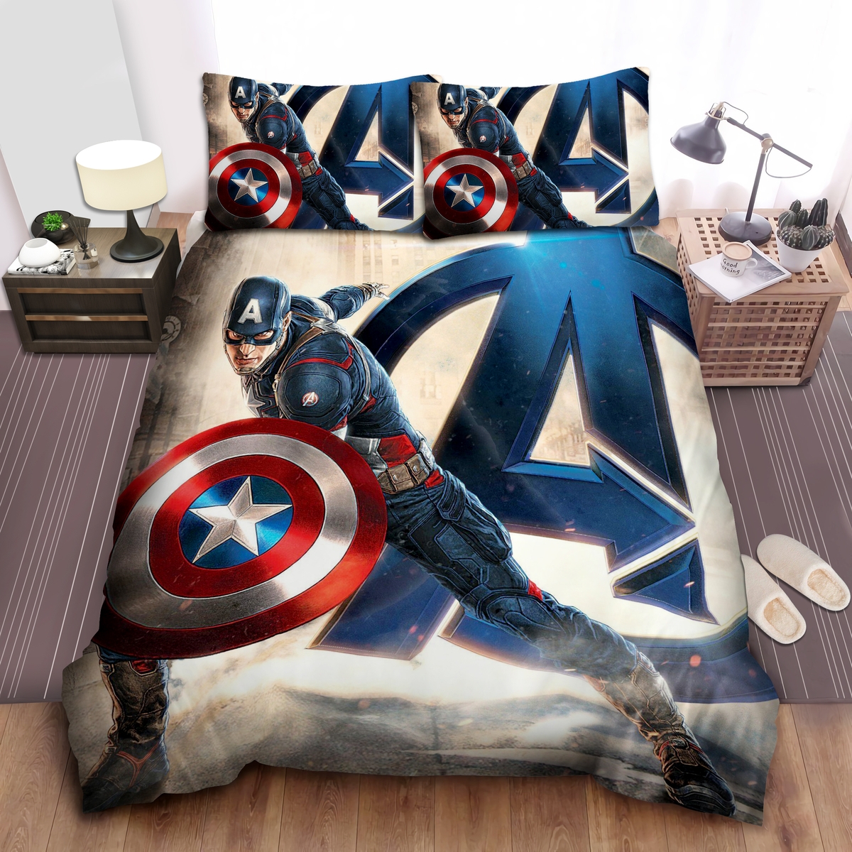Avengers Captain America Bed Sheets Spread Duvet Cover Bedding Set - Unique Anime Apparel for Fans