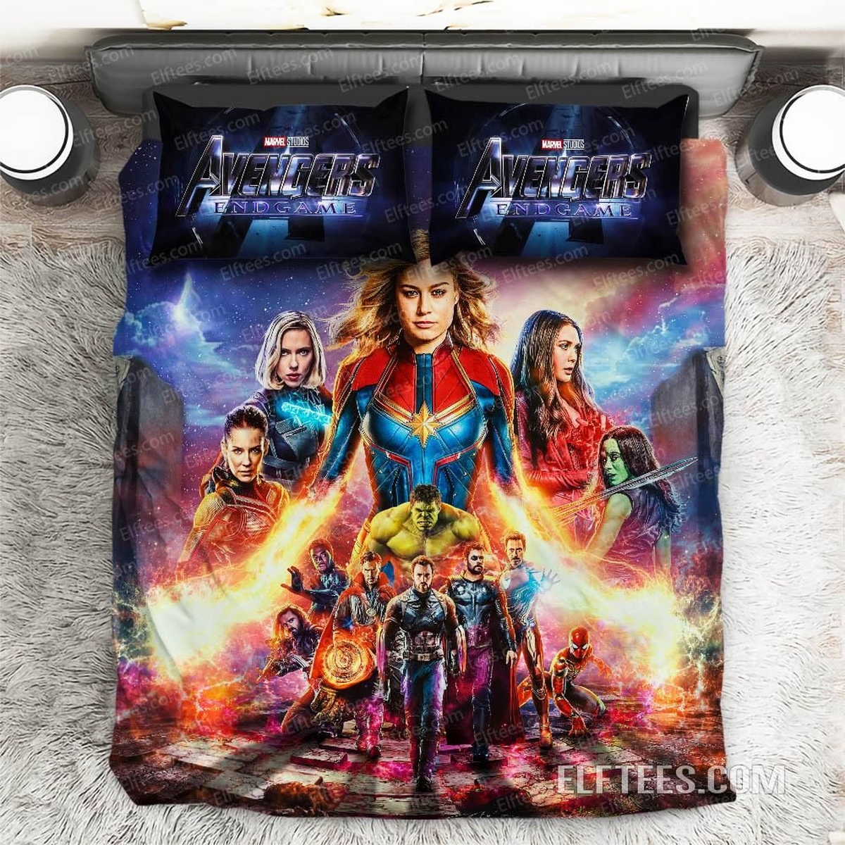 Avengers Endgame Marvel Thanos Final Fight Bedding Set - Unique Anime Apparel for Fans