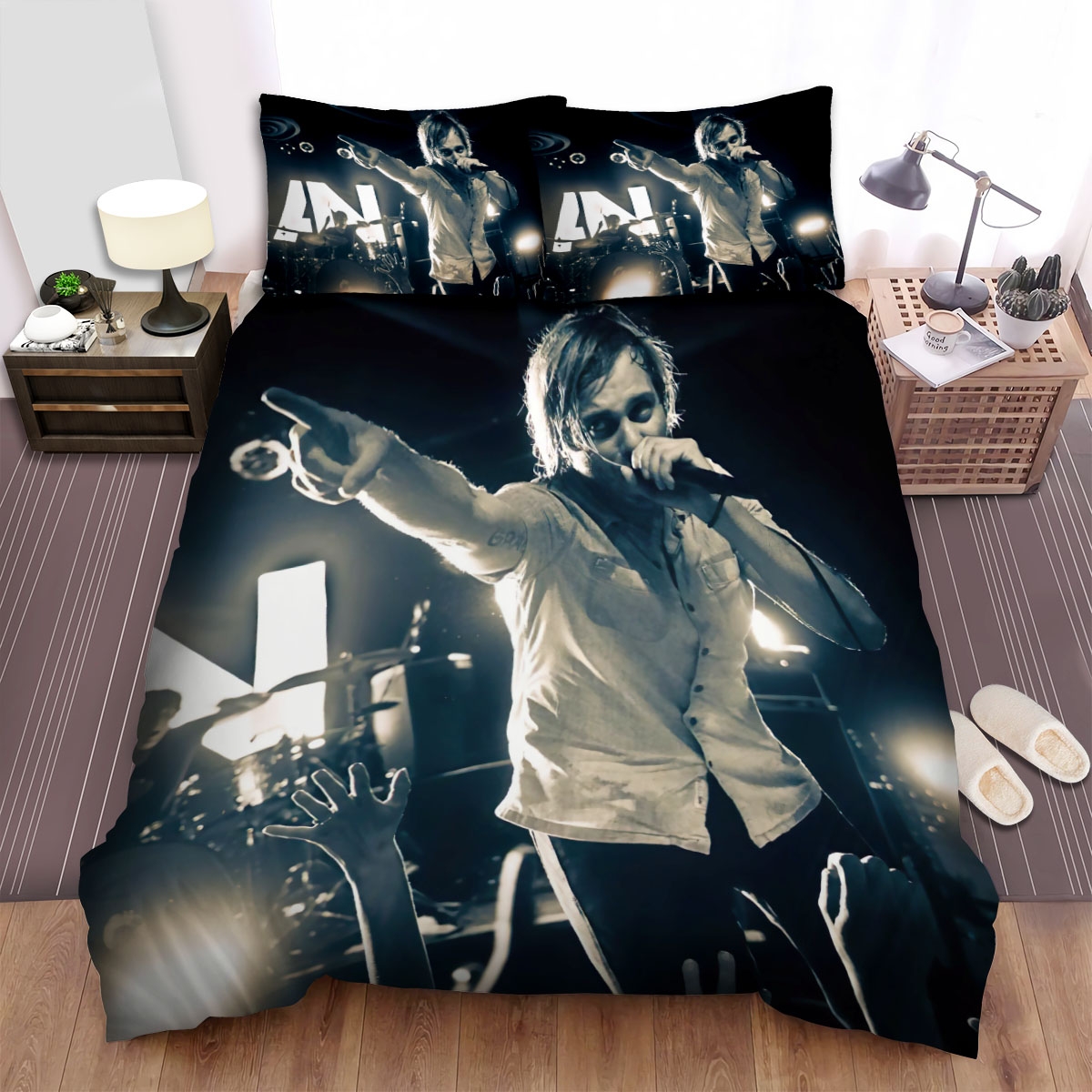 Awolnation Is Performing With Micro And Interact With The Audience Bed Sheets Spread Duvet Cover Bedding Set - Unique Anime Apparel for Fans
