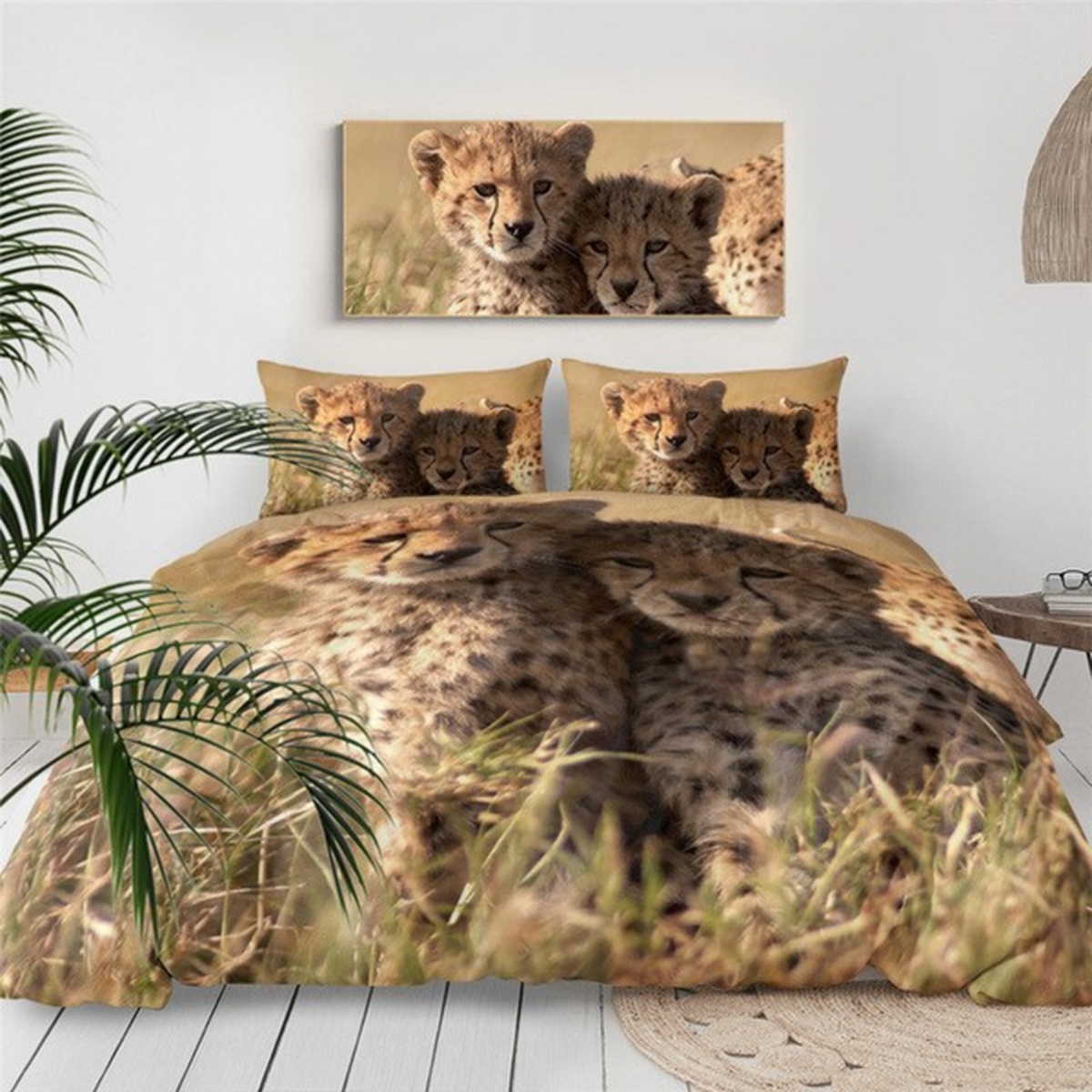 Baby Cheetah Bed Sheets Spread Duvet Cover Bedding Set - Unique Anime Apparel for Fans