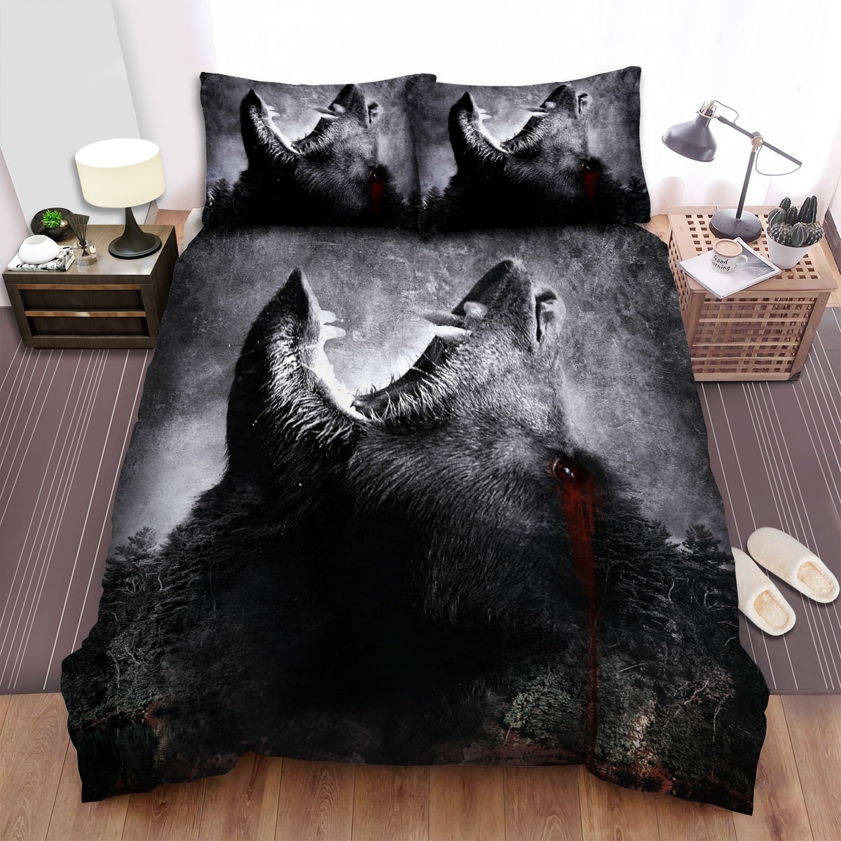 Backcountry (I) Black Blood Bear Movie Poster Bed Sheets Spread Duvet Cover Bedding Set - Unique Anime Apparel for Fans