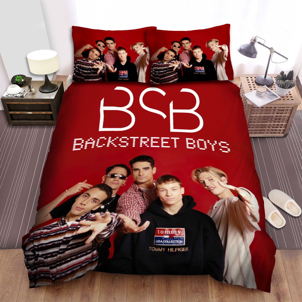 Backstreet Boys 90s Photoshoot Bed Sheets Spread Duvet Cover Bedding Set - Unique Anime Apparel for Fans