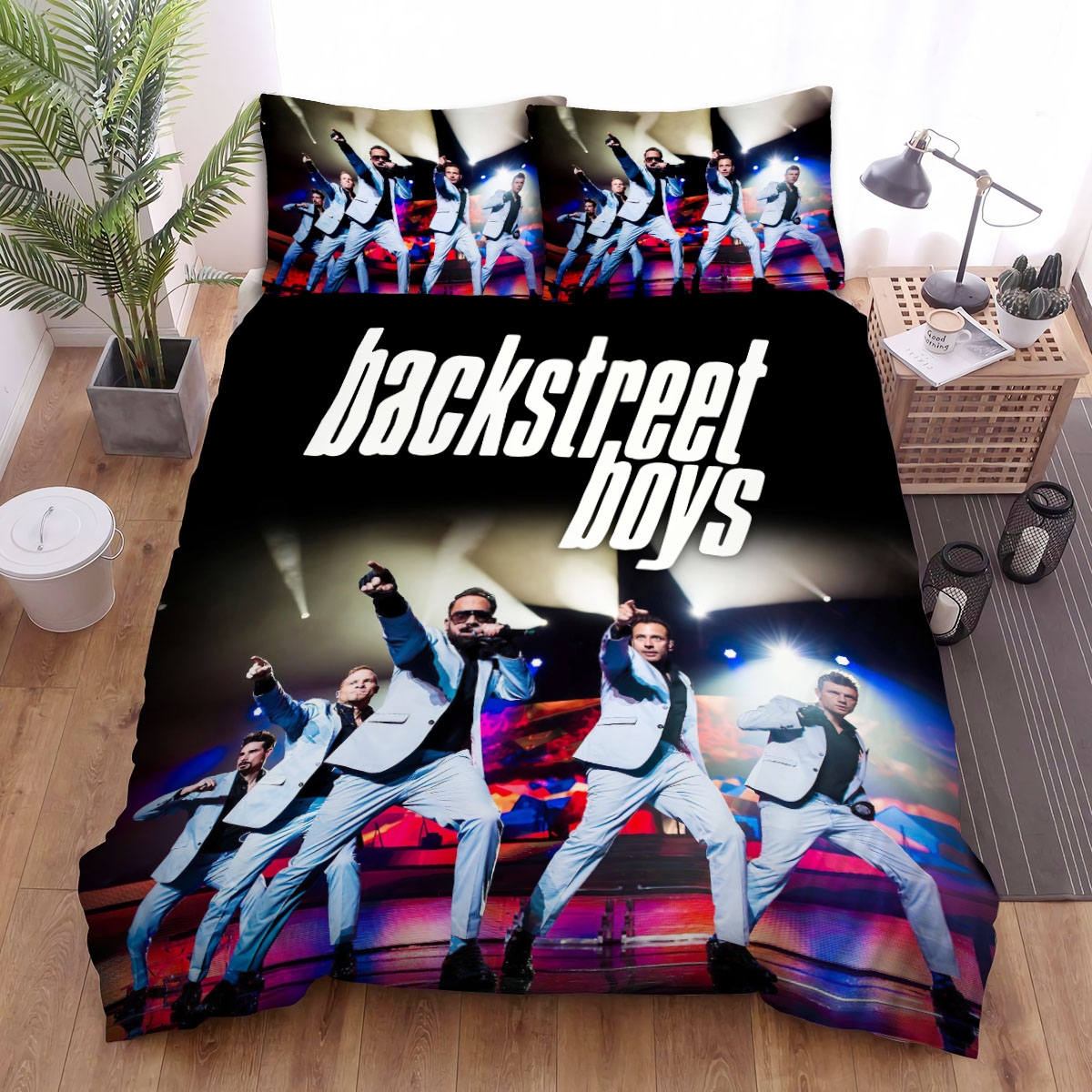 Backstreet Boys On The Stage Bed Sheets Spread Duvet Cover Bedding Set - Unique Anime Apparel for Fans