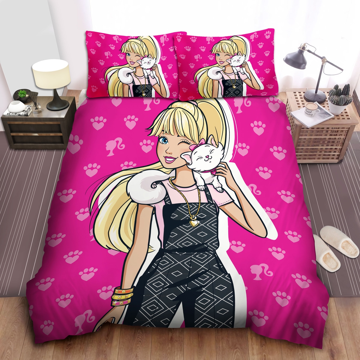 Barbie Cat Bed Sheets Spread Duvet Cover Bedding Set - Unique Anime Apparel for Fans