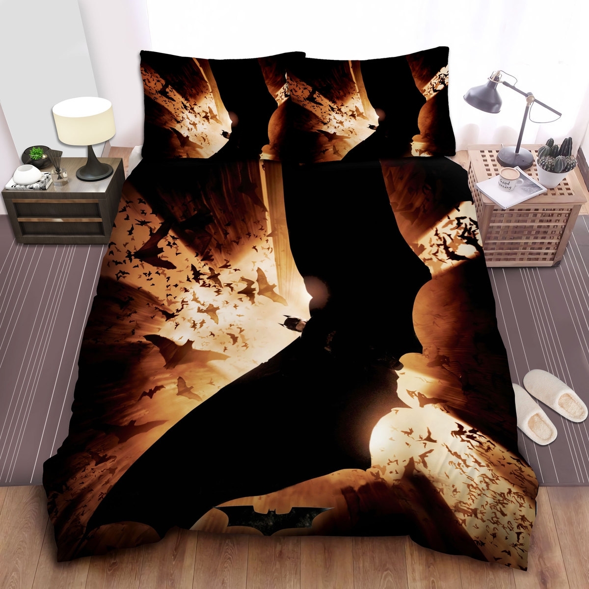 Batman Begins Movie Poster Bed Sheets Spread Duvet Cover Bedding Set - Unique Anime Apparel for Fans