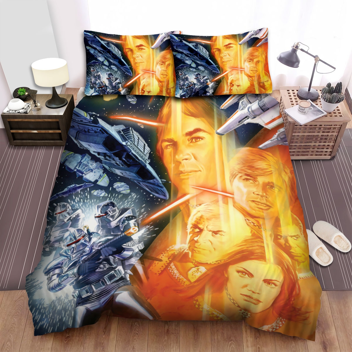 Battlestar Galactica (2004-2009) Memorial Movie Poster Bed Sheets Spread Duvet Cover Bedding Set - Unique Anime Apparel for Fans