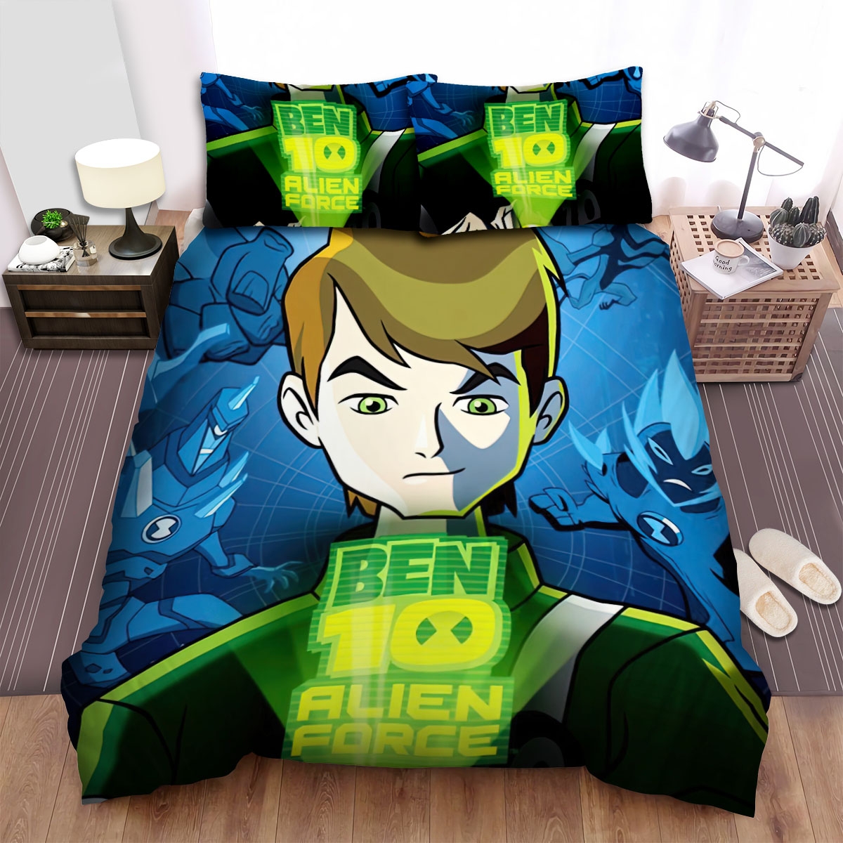 Ben 10 Alien Force Animated Series Poster 4 Bed Sheets Spread Duvet Cover Bedding Set - Unique Anime Apparel for Fans