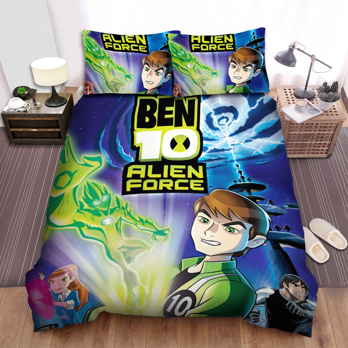 Ben 10 Alien Force Animated Series Poster 6 Bed Sheets Spread Duvet Cover Bedding Set - Unique Anime Apparel for Fans