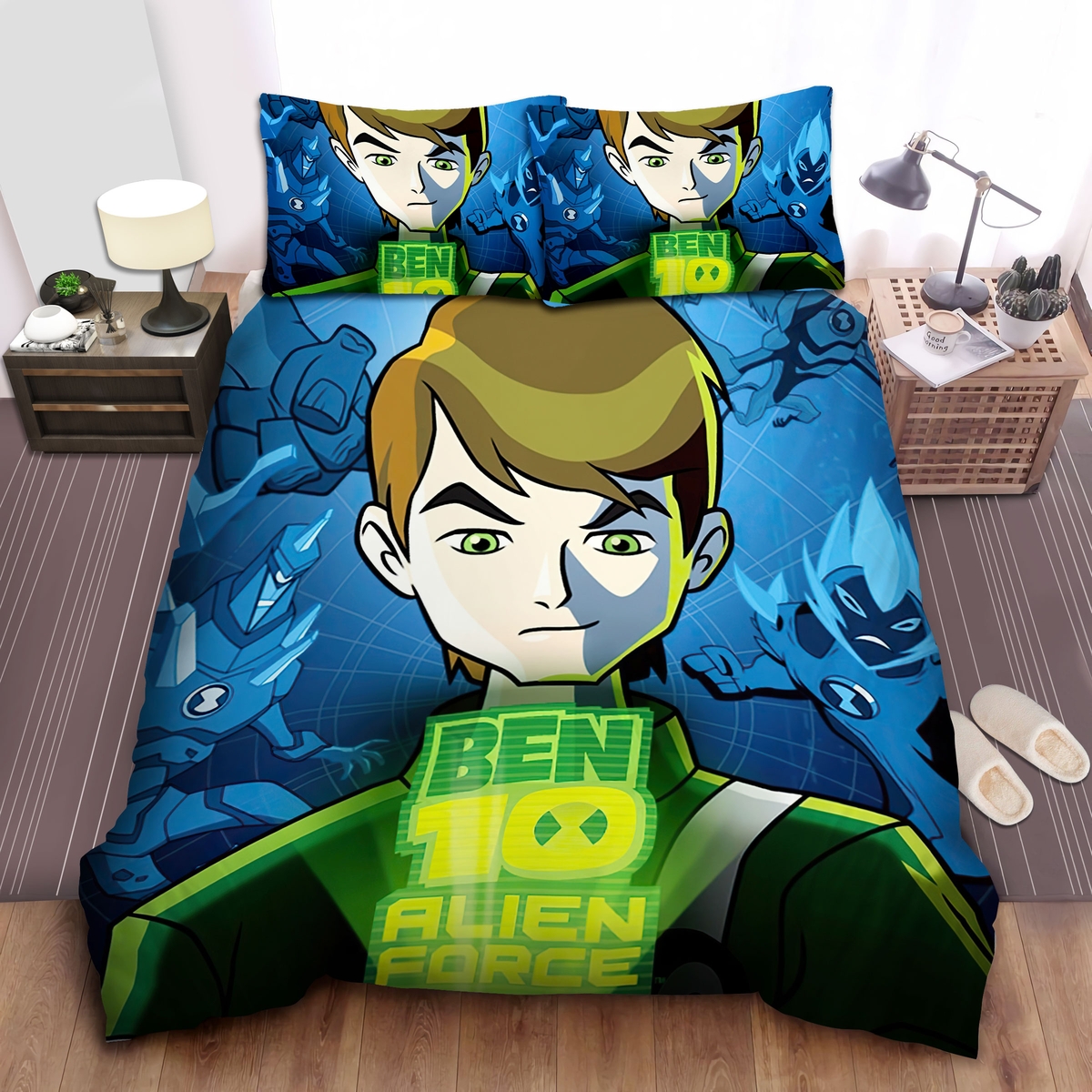 Ben 10 Alien Force Swampfire Chromastone Bed Sheets Spread Duvet Cover Bedding Set - Unique Anime Apparel for Fans