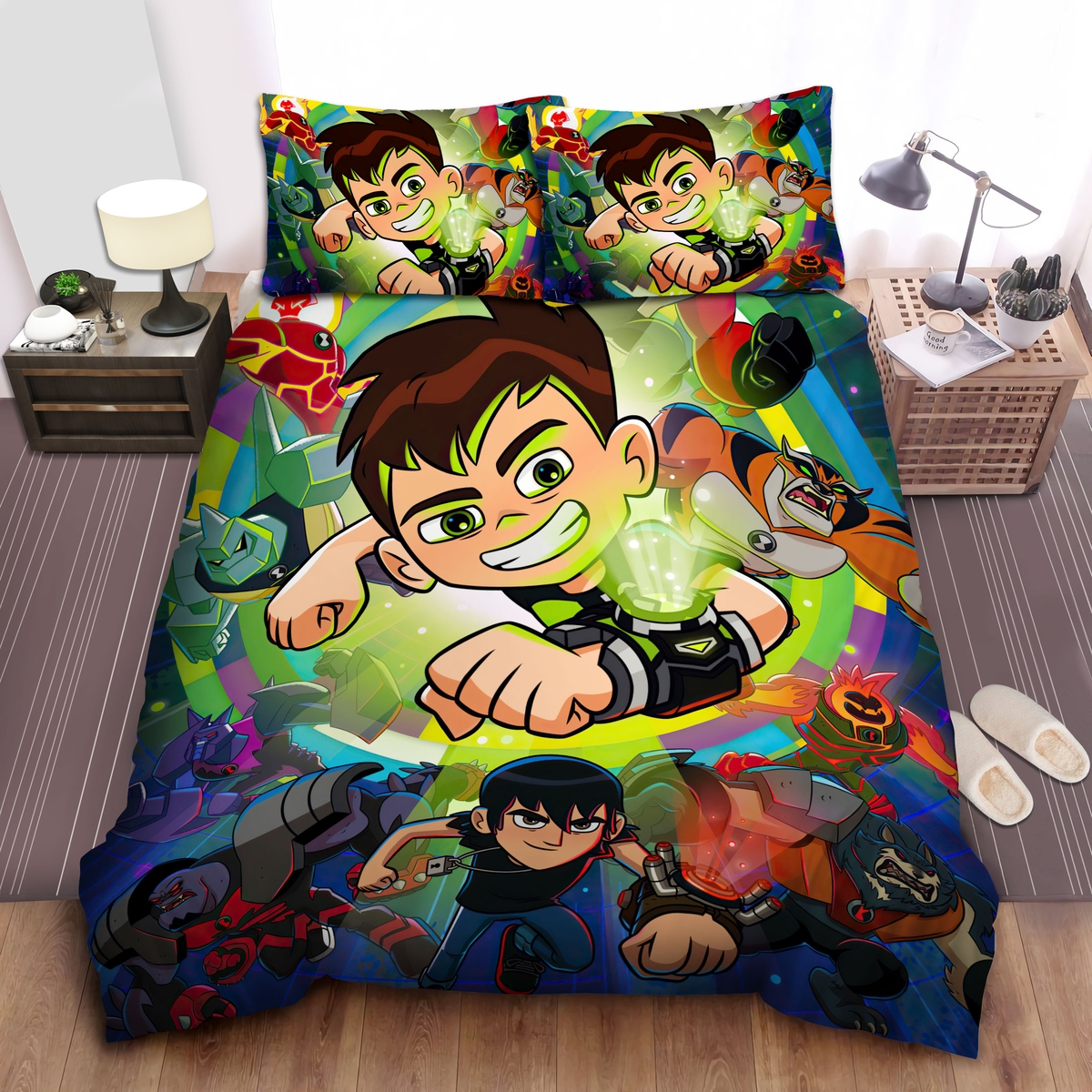Ben 10 Omnitrux Of Ben And Kevin Bed Sheets Spread Duvet Cover Bedding Set - Unique Anime Apparel for Fans