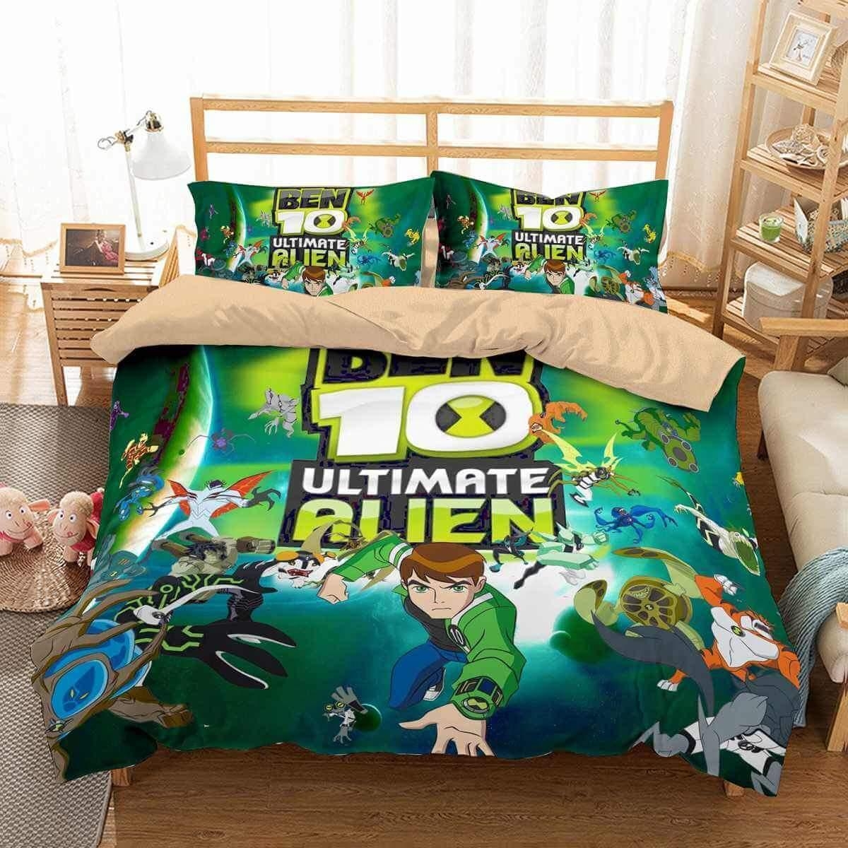 Ben 10 Ultimate Alien Version 2 Duvet Cover Bedding Set - Unique Anime Apparel for Fans