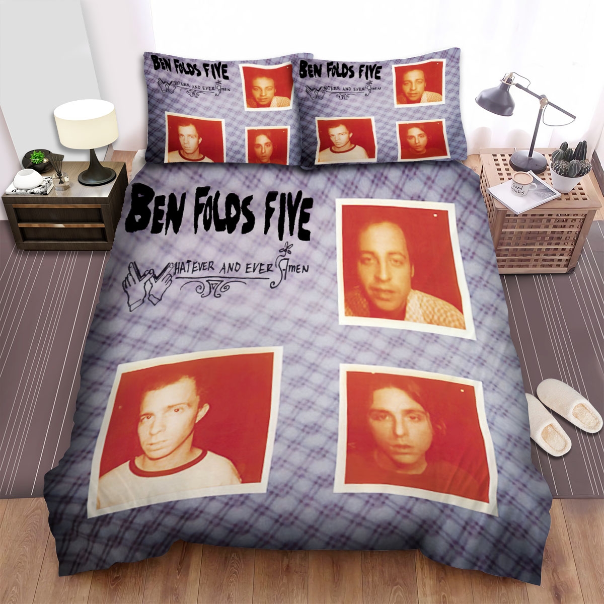 Ben Folds Five Band Whatever And Ever Amen Album Cover Bed Sheets Spread Duvet Cover Bedding Set - Unique Anime Apparel for Fans