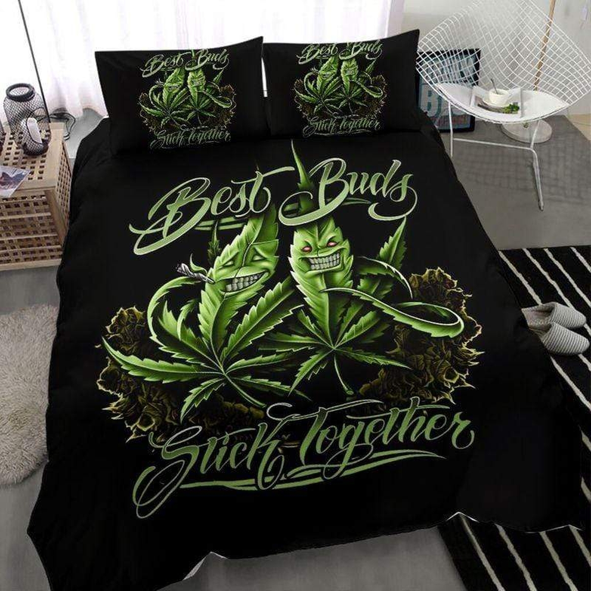 Best Buds Weed Duvet Cover Bedding Set - Unique Anime Apparel for Fans