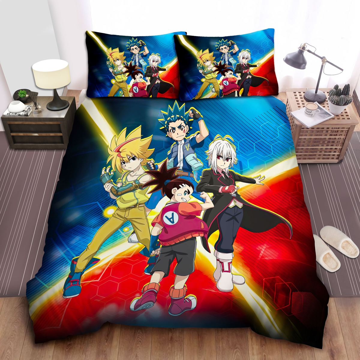 Beyblade Burst Bed Sheets Spread Duvet Cover Bedding Set - Unique Anime Apparel for Fans