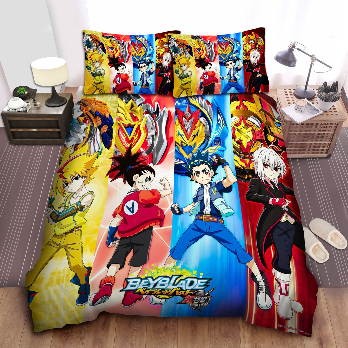 Beyblade Burst Turbo Bed Sheets Spread Duvet Cover Bedding Set - Unique Anime Apparel for Fans