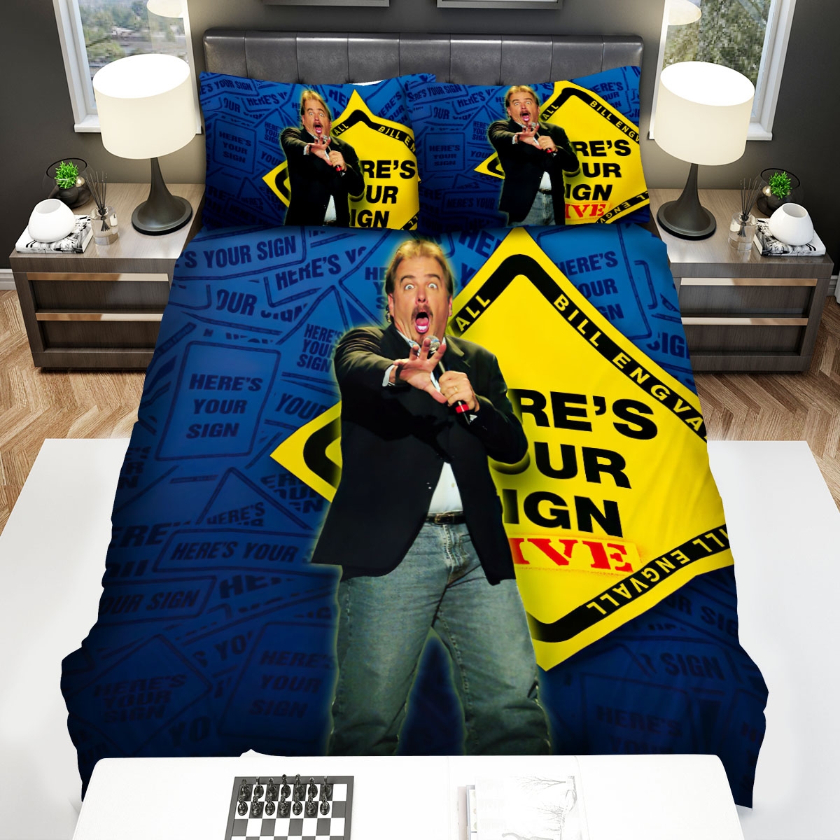Bill Engvall Here's Your Sign Bed Sheets Spread Comforter Duvet Cover Bedding Set - Unique Anime Apparel for Fans