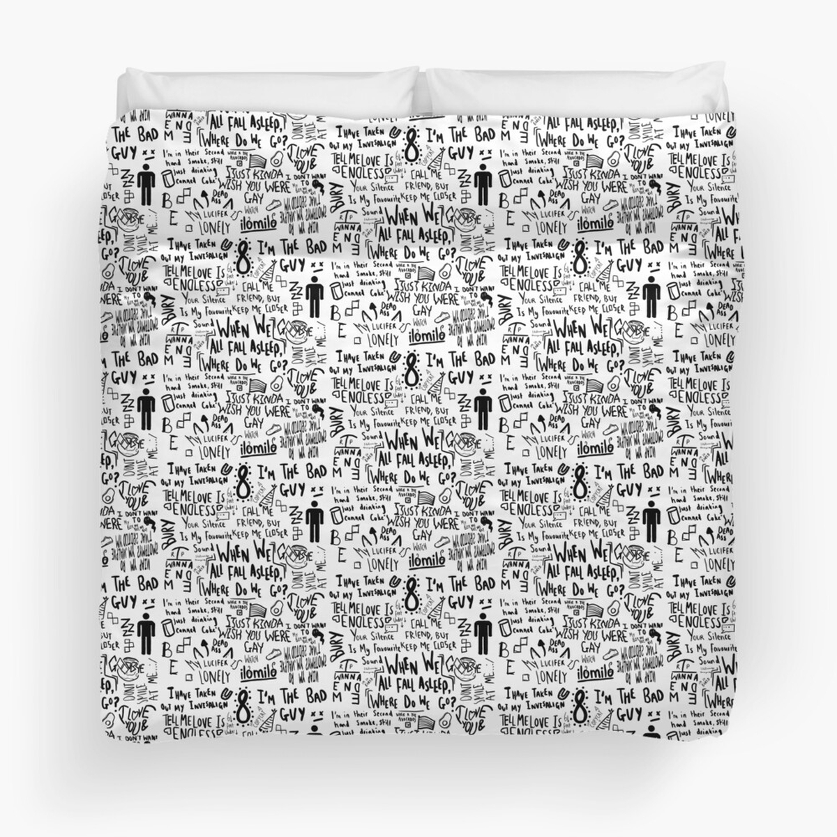 Billie Eilish Duvet Cover Bedding Set Quilt Cover Flatsheet 2 Pillow Cases - Unique Anime Apparel for Fans