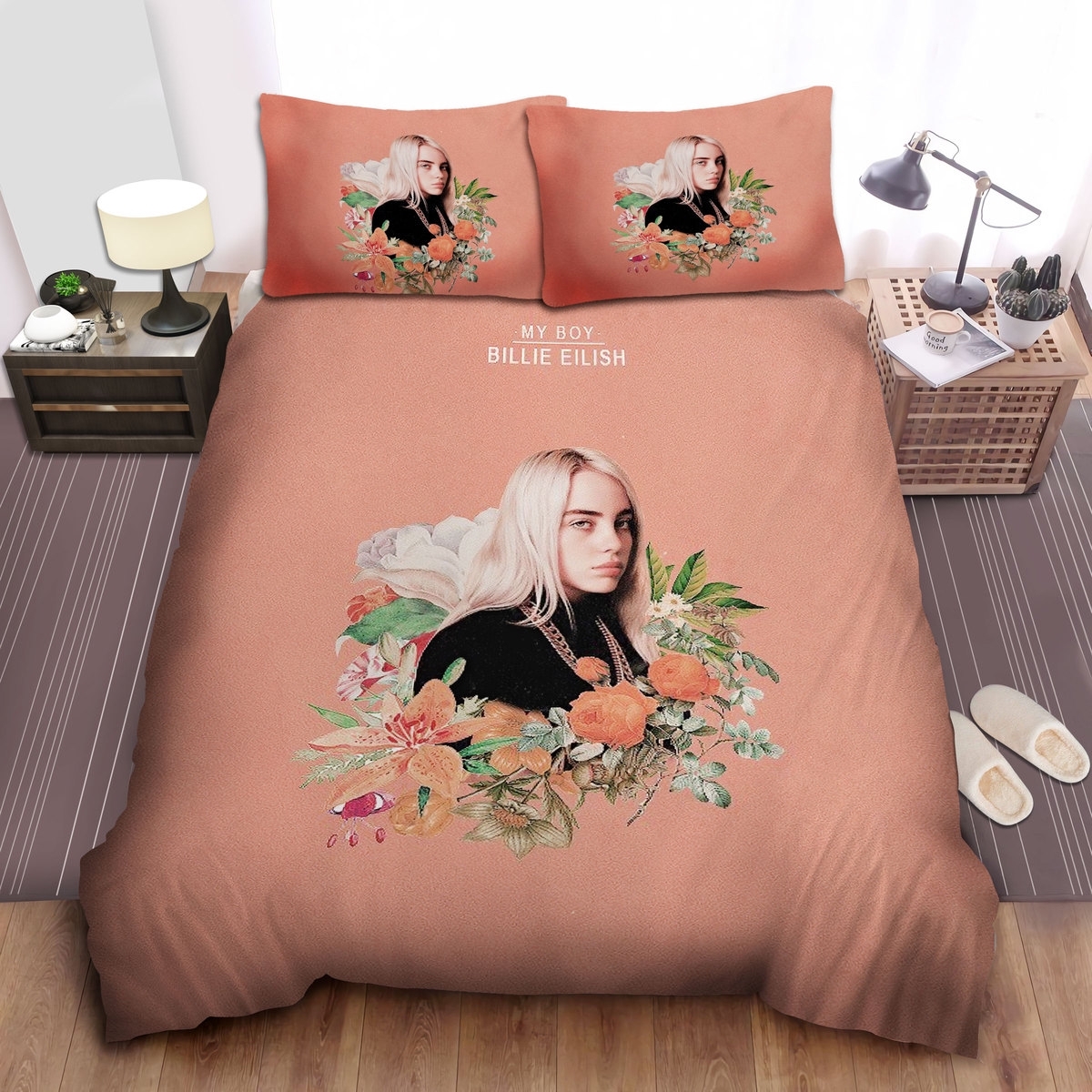 Billie Eilish Song My Boy Digital Art Bed Sheets Spread Comforter Duvet Cover Bedding Set - Unique Anime Apparel for Fans
