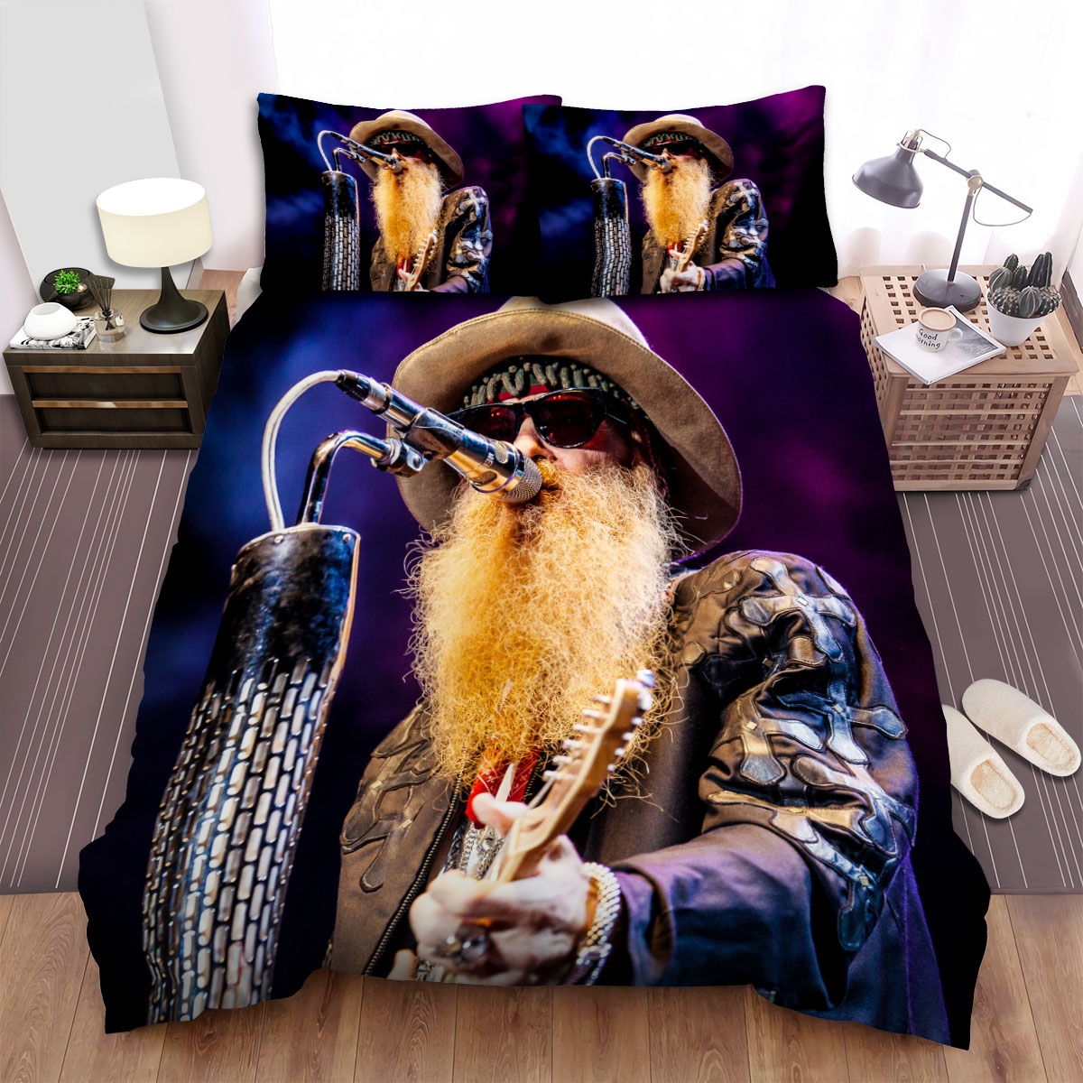 Billy Gibbons Singing Bed Sheets Spread Duvet Cover Bedding Set - Unique Anime Apparel for Fans