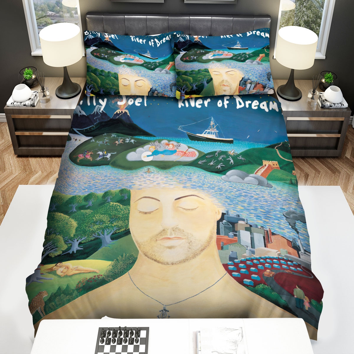 Billy Joel River Of Dreams Art Bed Sheets Spread Duvet Cover Bedding Set - Unique Anime Apparel for Fans