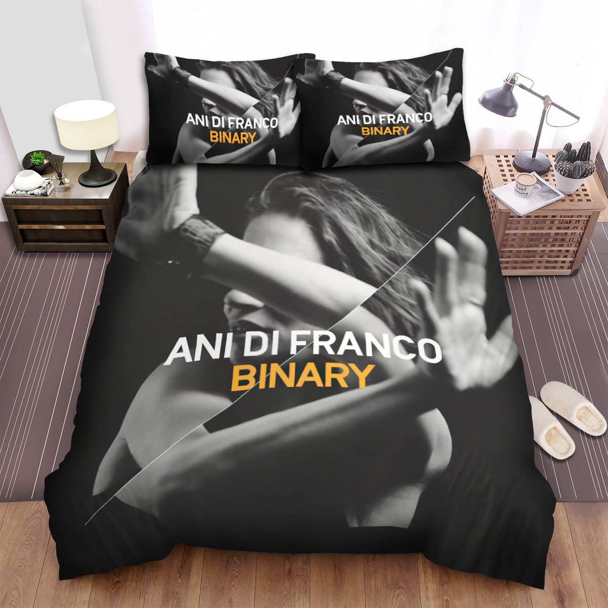 Binary Ani Difranco Bed Sheets Spread Duvet Cover Bedding Set - Unique Anime Apparel for Fans