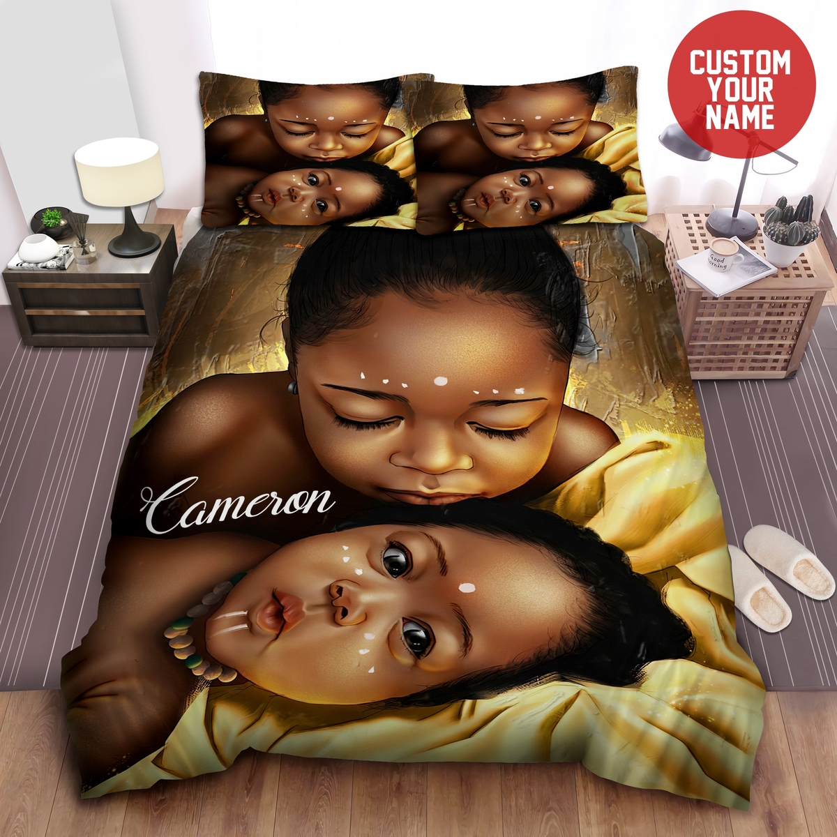 Black Baby Sisterhood Custom Name Duvet Cover Bedding Set - Unique Anime Apparel for Fans