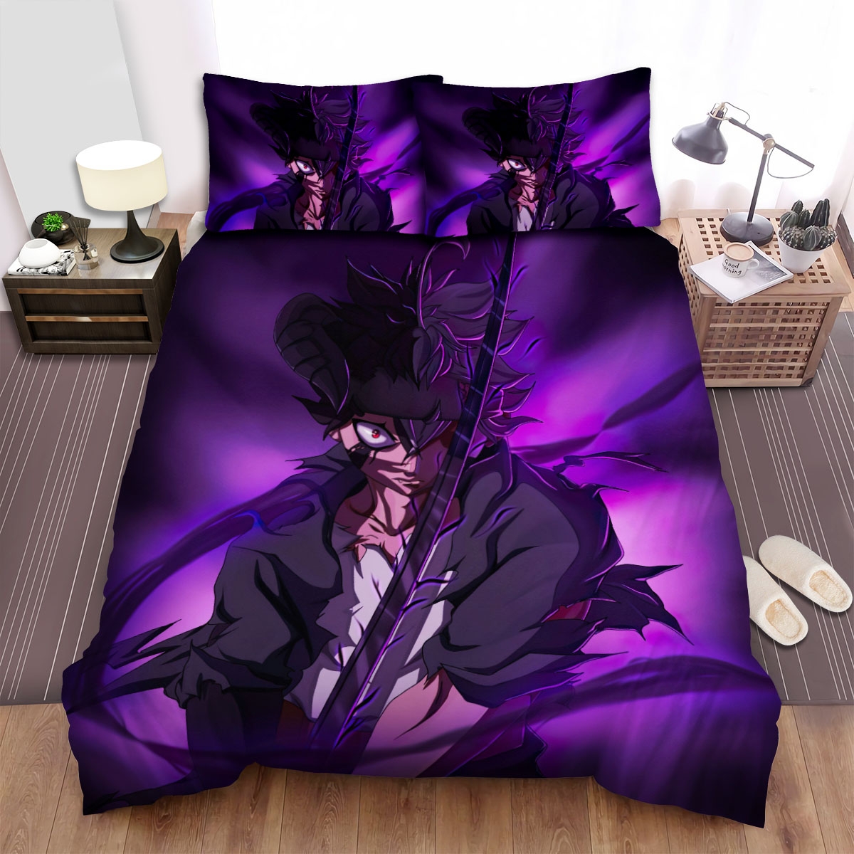Black Clover Asta With The Sword Bed Sheets Spread Duvet Cover Bedding Set - Unique Anime Apparel for Fans