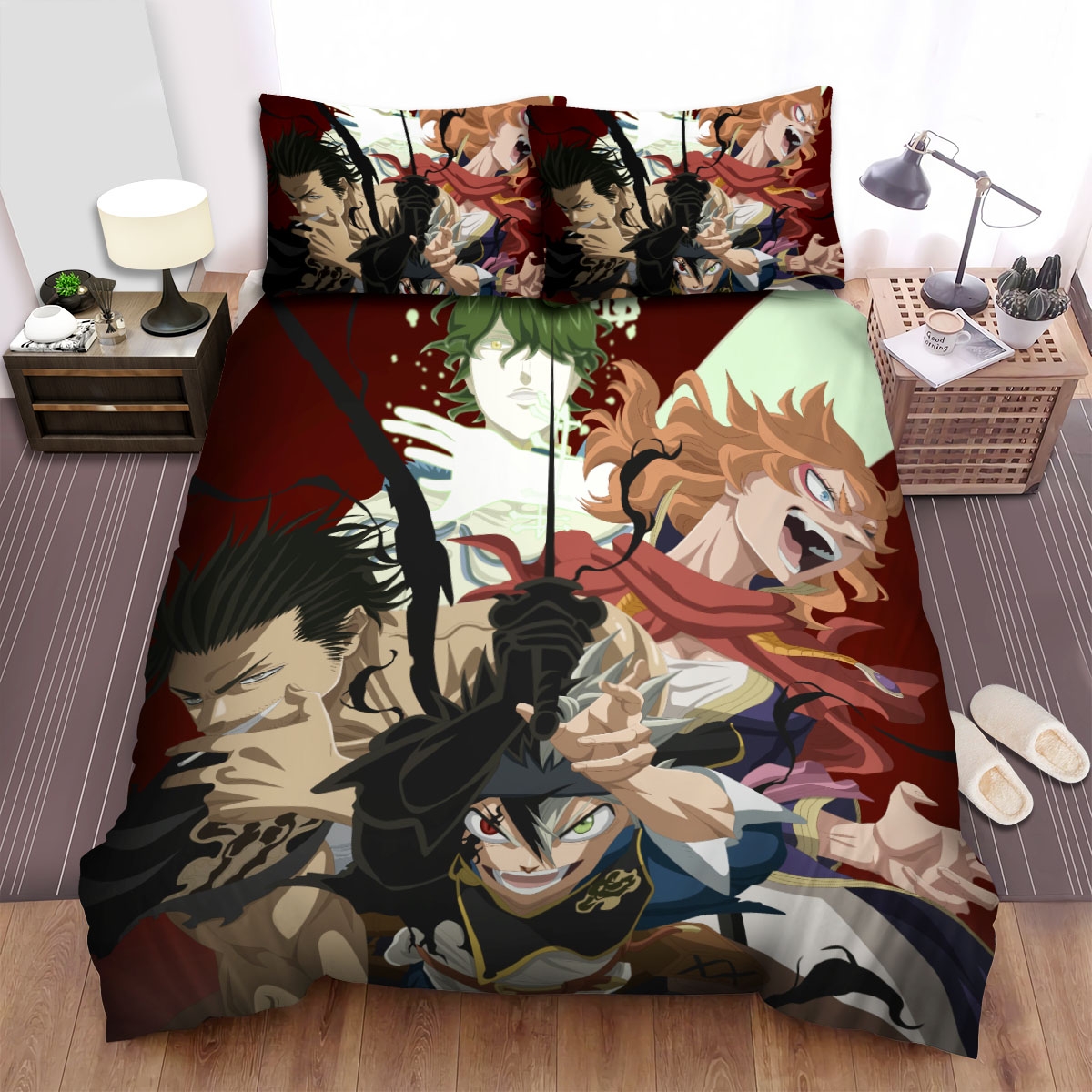 Black Clover Characters Art Bed Sheets Spread Comforter Duvet Cover Bedding Set - Unique Anime Apparel for Fans