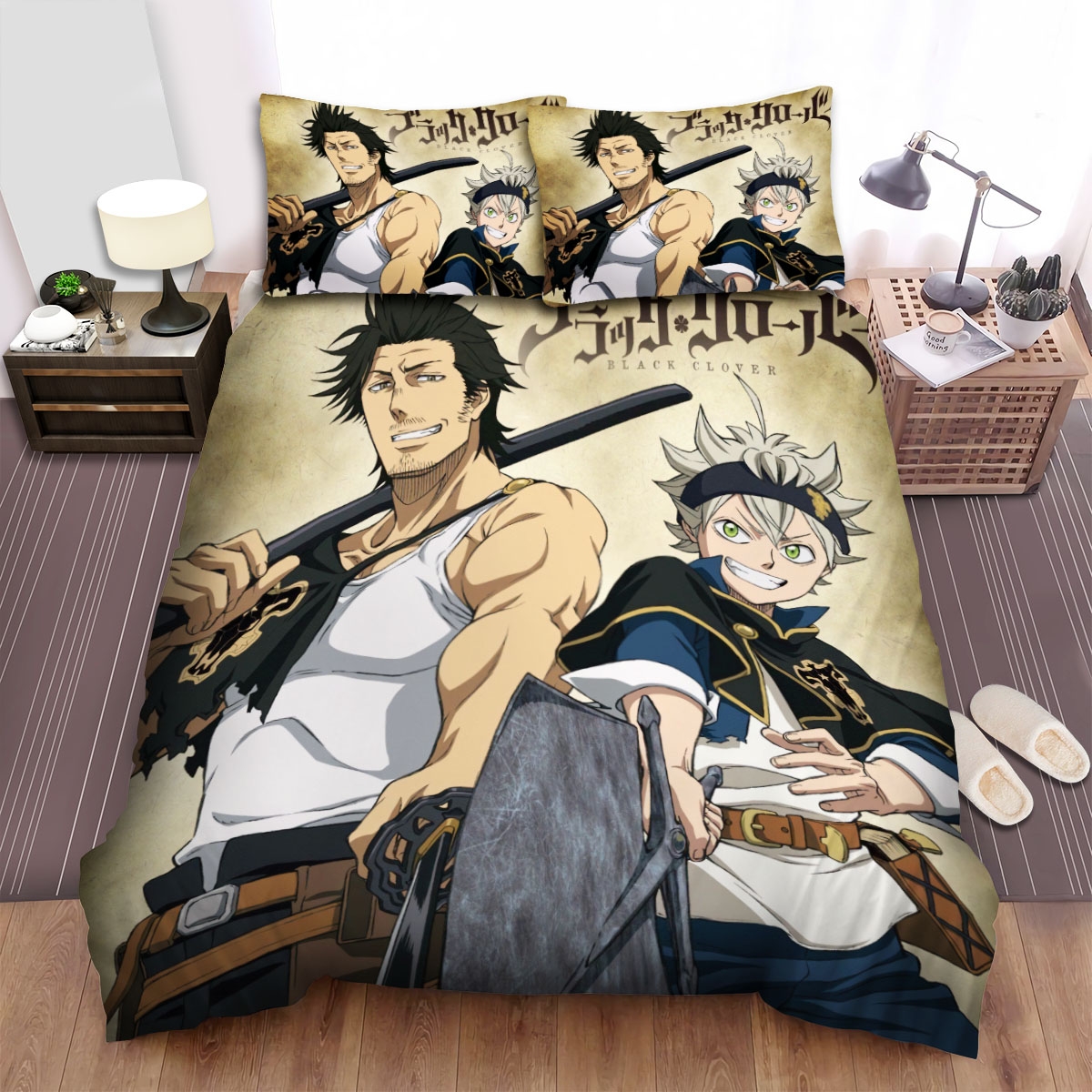 Black Clover Main Characters Bed Sheets Spread Duvet Cover Bedding Set - Unique Anime Apparel for Fans