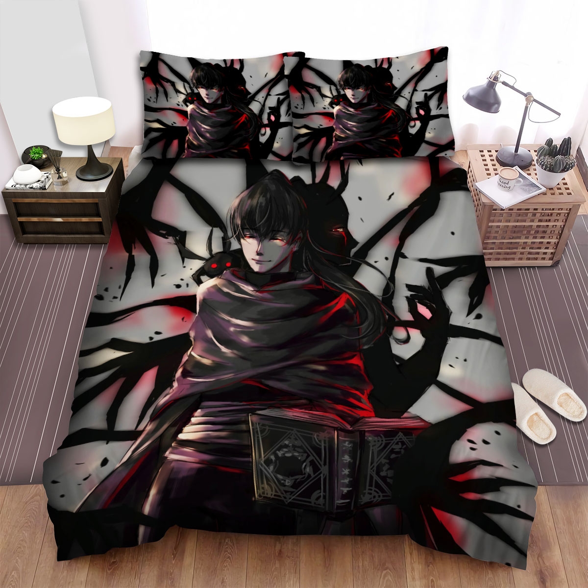 Black Clover Nacht Faust With Black Magic Bed Sheets Spread Duvet Cover Bedding Set - Unique Anime Apparel for Fans