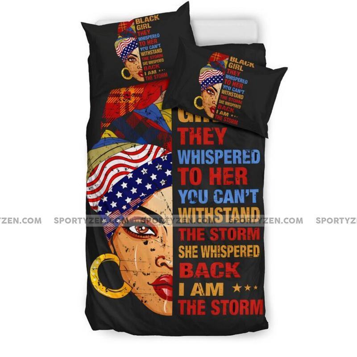 Black Girl I Am The Storm Duvet Cover Bedding Set - Unique Anime Apparel for Fans