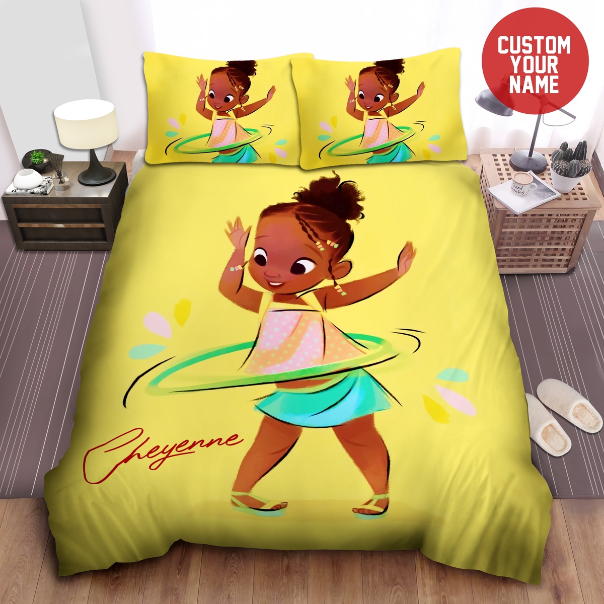 Black Little Girl Dance Custom Name Duvet Cover Bedding Set - Unique Anime Apparel for Fans