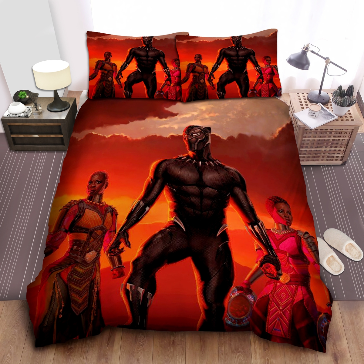 Black Panther King Bed Sheets Spread Duvet Cover Bedding Set - Unique Anime Apparel for Fans