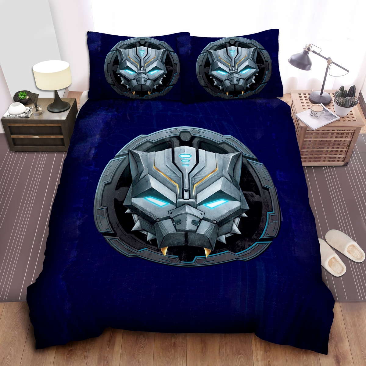 Black Panther Symbol Bed Sheets Spread Duvet Cover Bedding Set - Unique Anime Apparel for Fans