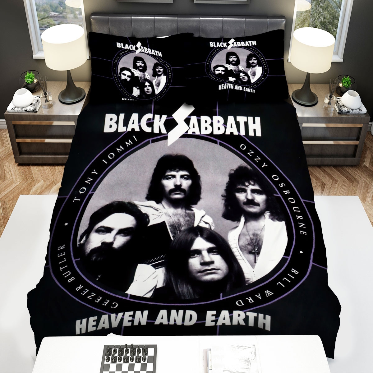 Black Sabbath Heaven And Earth Members Bed Sheets Spread Duvet Cover Bedding Set - Unique Anime Apparel for Fans