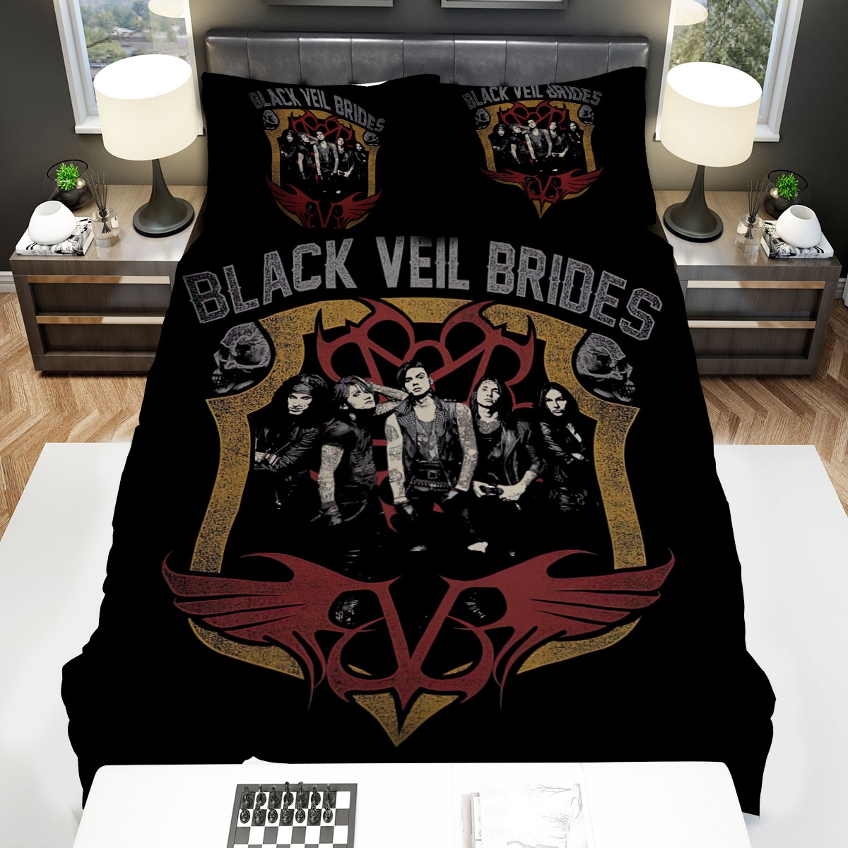 Black Veil Brides Members Bed Sheets Spread Duvet Cover Bedding Set - Unique Anime Apparel for Fans