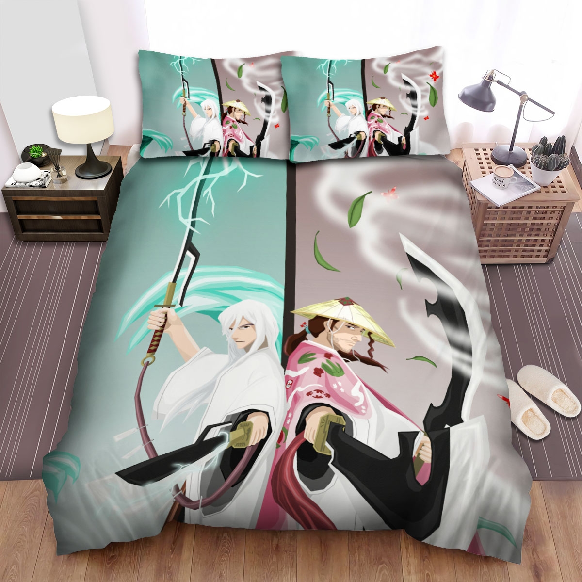 Bleach Characters Weapons Bed Sheets Spread Duvet Cover Bedding Set - Unique Anime Apparel for Fans