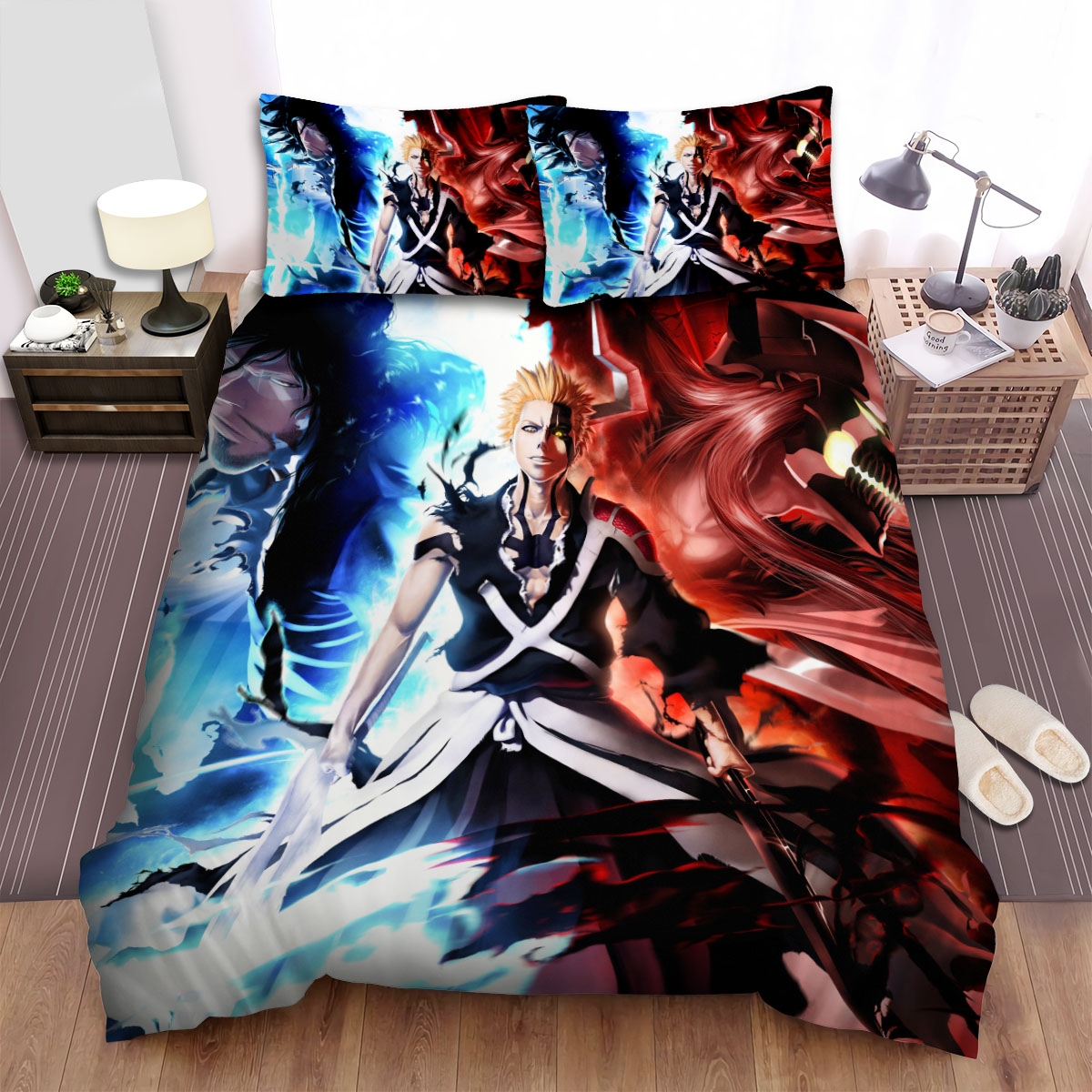 Bleach Ichigo Demon Form Bed Sheets Spread Duvet Cover Bedding Set - Unique Anime Apparel for Fans