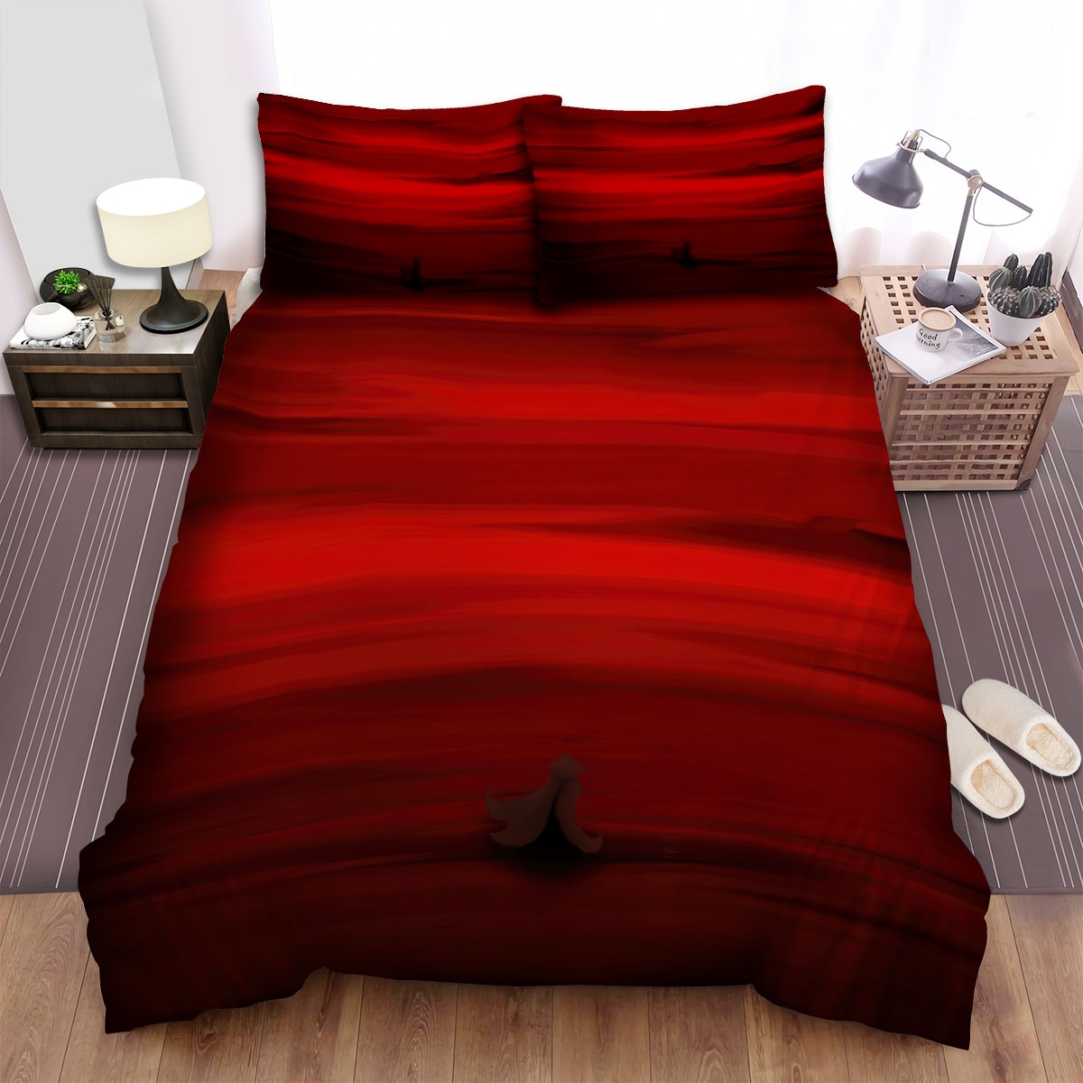 Blood Red Sky Blood Color Background Movie Picture Bed Sheets Spread Duvet Cover Bedding Set - Unique Anime Apparel for Fans