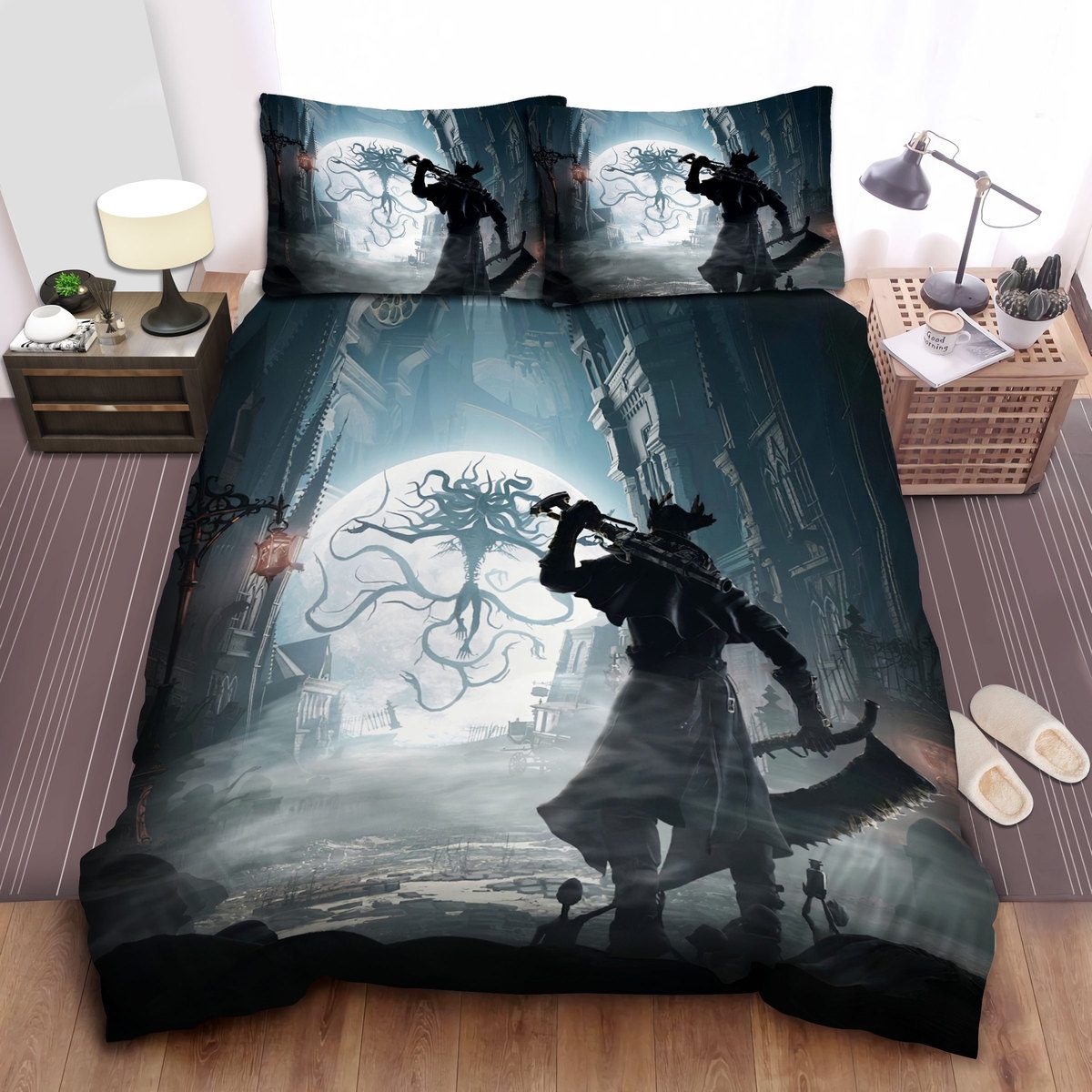 Bloodborne Gun And Saw Bed Sheets Spread Duvet Cover Bedding Set - Unique Anime Apparel for Fans