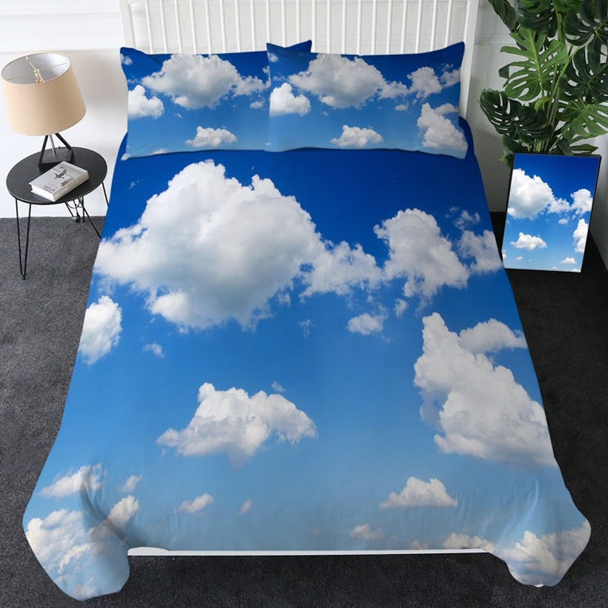 Blue Clouds Bed Sheets Spread Duvet Cover Bedding Set - Unique Anime Apparel for Fans