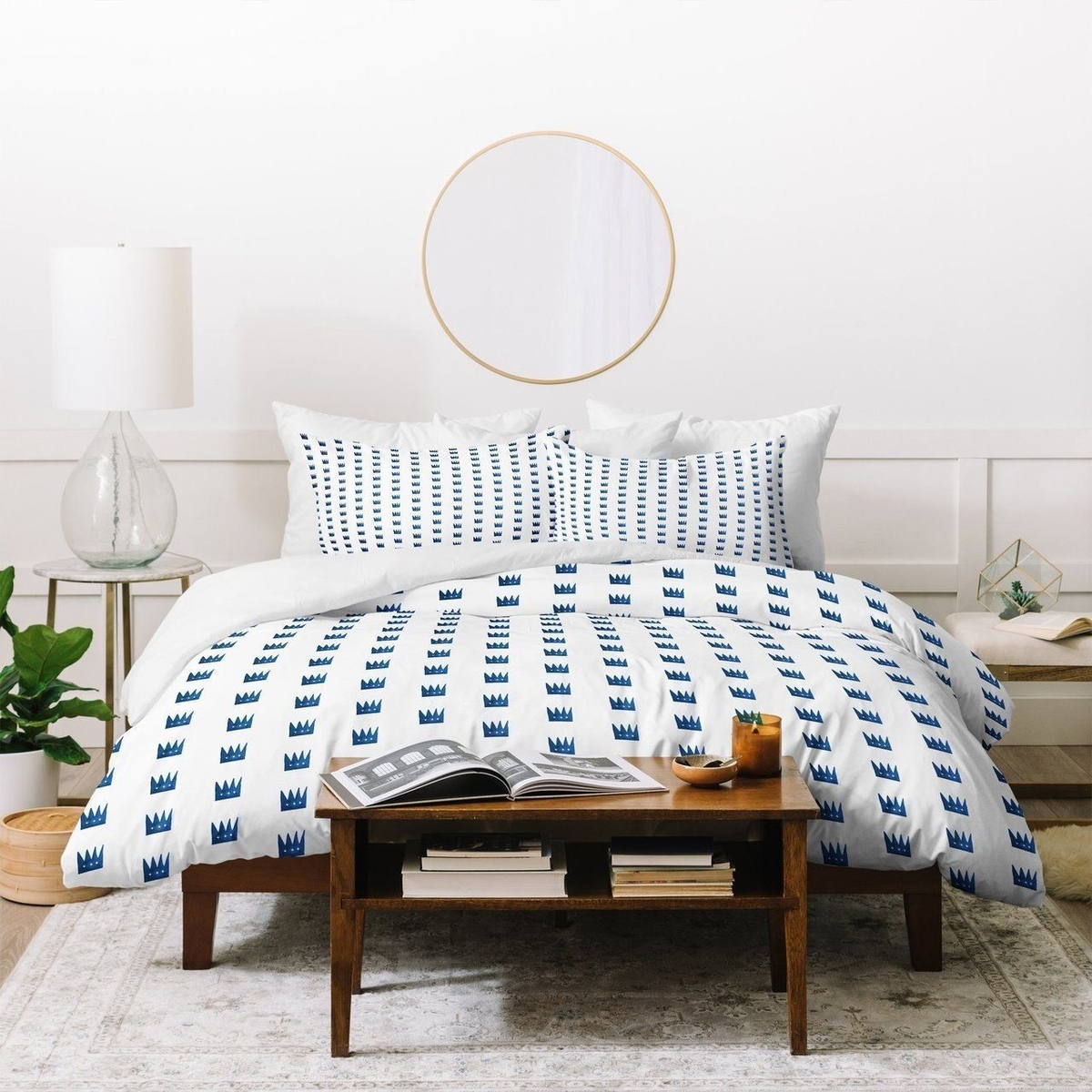 Blue Crown Patterns Bed Sheets Spread Duvet Cover Bedding Set - Unique Anime Apparel for Fans